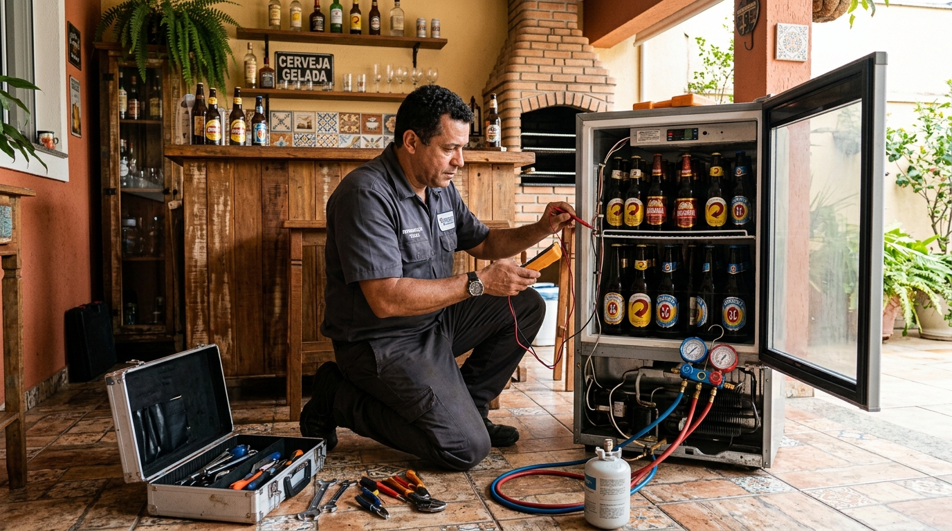 Recarga de gás refrigerante de cervejeira em Jundiaí‑SP